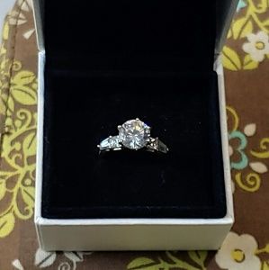 14K CZ Diamond Solitaire Ring